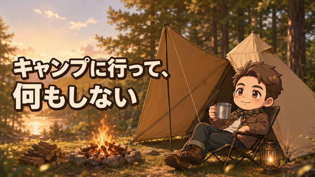 焚き火とコーヒーを楽しみながら何もせず過ごすわいずパパ