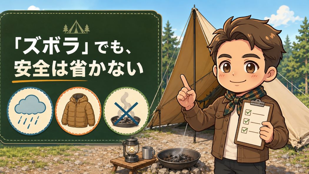 天候や防寒具、火の扱いを確認してソロキャンプの安全を守るわいずパパ